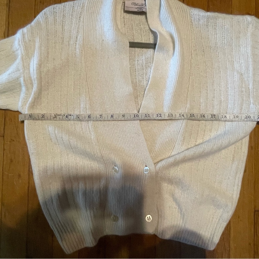 VTG rebecca lynn women’s cardigan sweater buttons silk rabbit hair wool sz PL - Picture 7 of 8